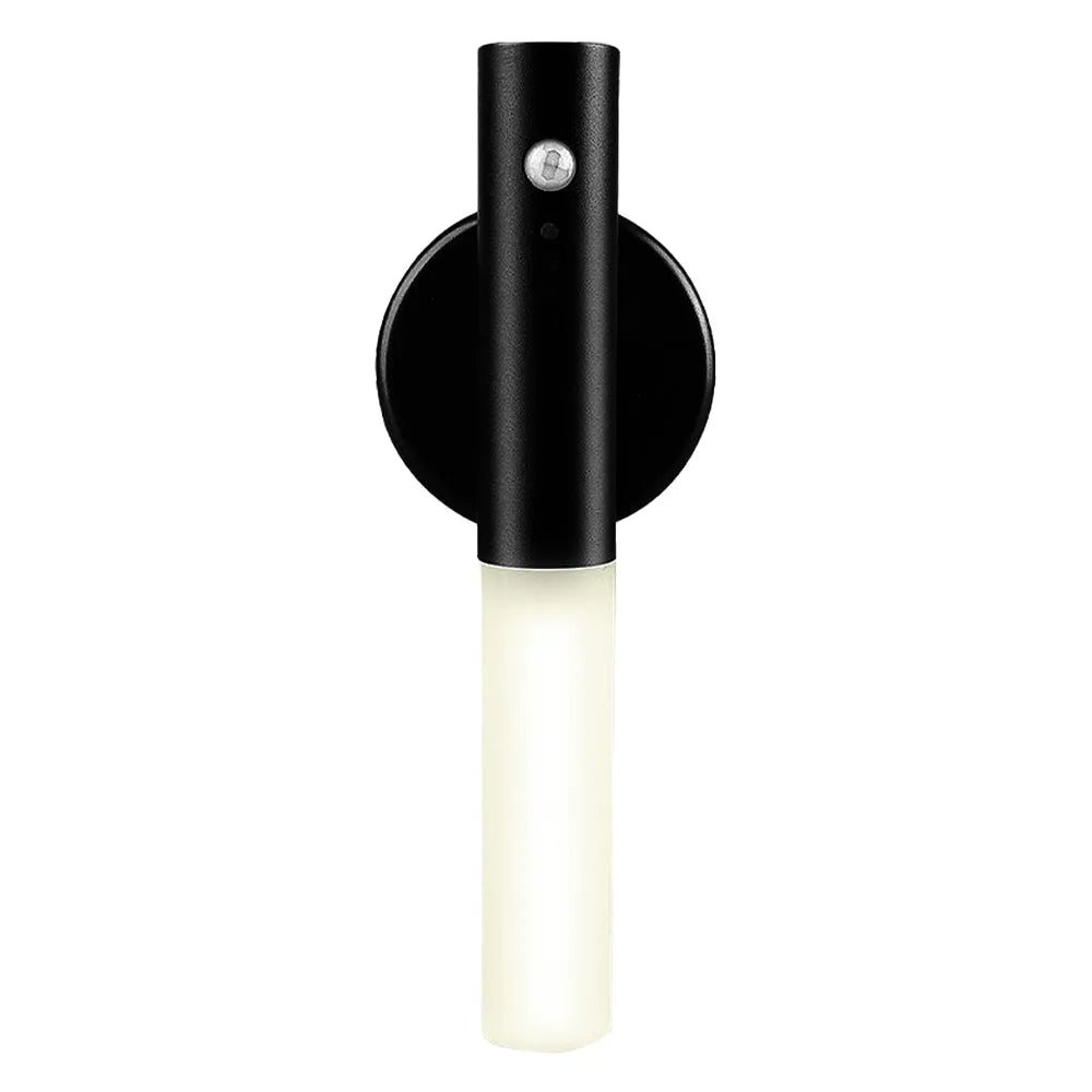 Magnetic USB LED night light with PIR motion sensor, warm white light, acrylic shade, Ash or Walnut finish