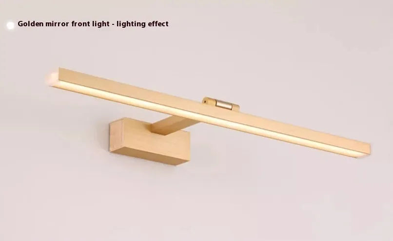 Front LED mirror cabinet lamp with aluminum alloy body in gold finish with white light 6000K, 40cm size