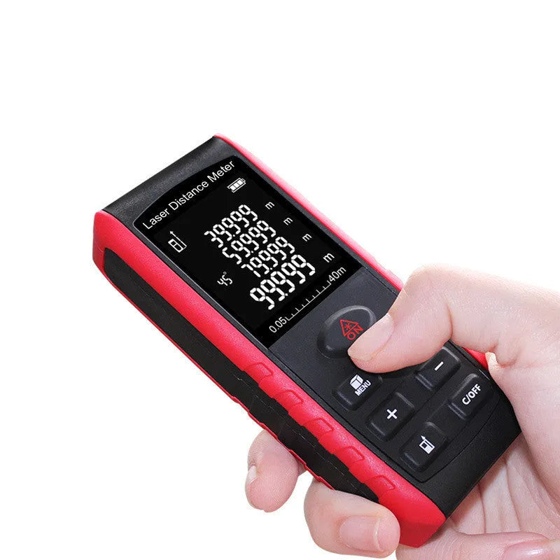 E40M hand-held laser range finder with compact ABS construction for decoration project measurements