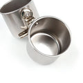 Stainless steel outdoor bird feeder in natural metallic colour for aviaries and gardens.