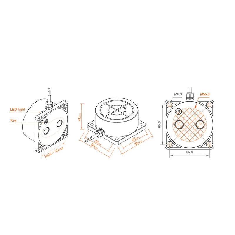 Moray ME201W wireless fluid level monitor sensor unit with power supply for remote tank management.