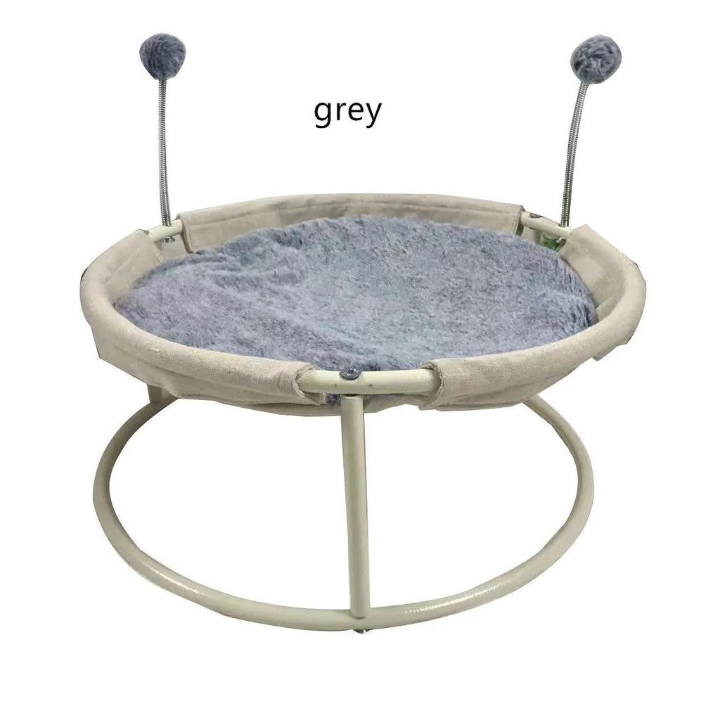 Cat nest in size L with stainless steel frame, moisture-proof base, in khaki colour