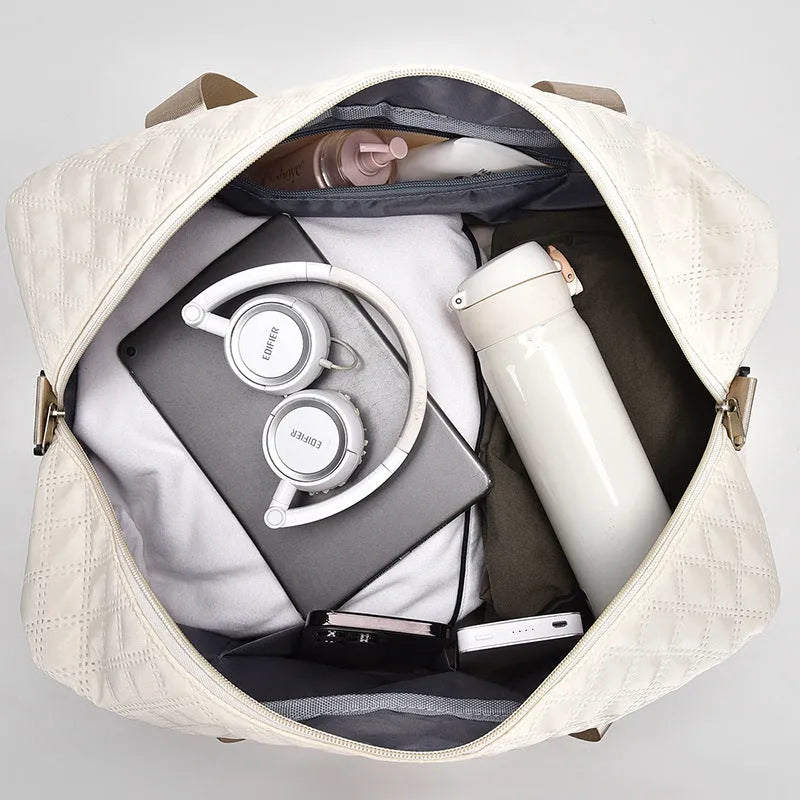 Large capacity Oxford cloth travel bag in street style with sewing thread detailing