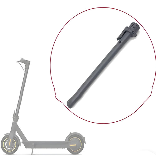 Black aluminium folding handlebar accessory for a Ninebot electric scooter, shown folded and unfolded.