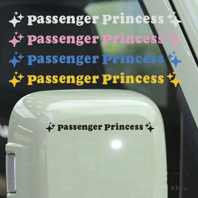Passenger princess rearview mirror decorative sticker in circle design with 12.5 cm diameter