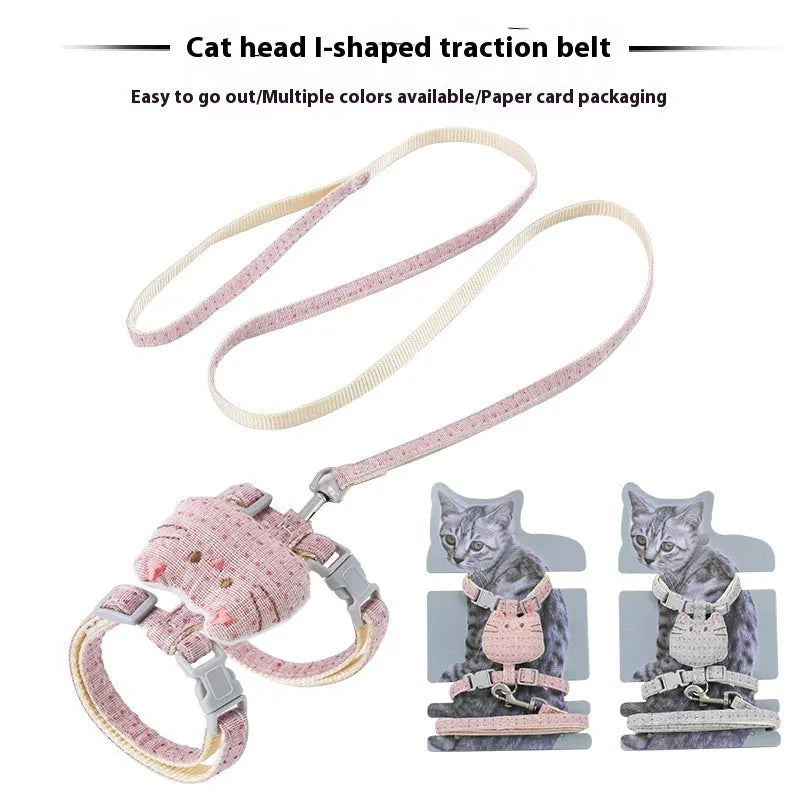 T-shaped cat pull rope toy with drawstring in pink colour for interactive play