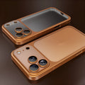 Frosted electroplating phone case for iPhone 17 in five colour options showing all-inclusive drop-resistant design