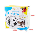 Automatic self-play cat teaser toy with picture colour design on white background