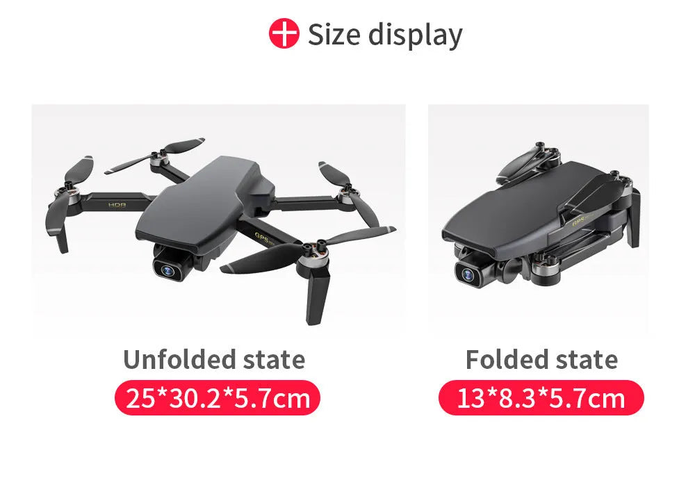 4K aerial camera remote control plane with brushless motor and foldable ABS frame in orange colour