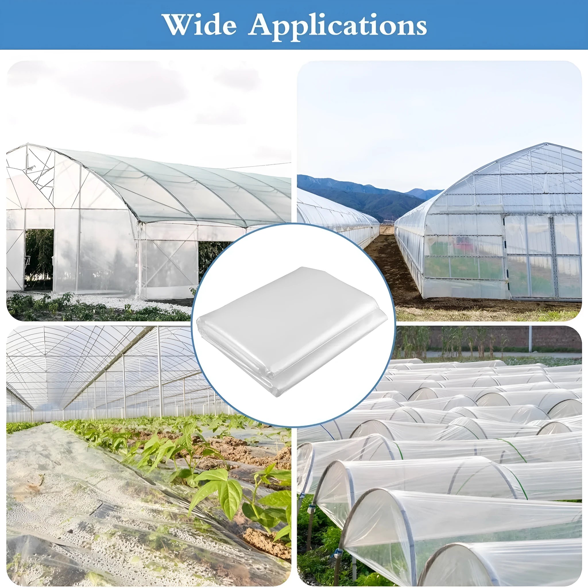 Plastic greenhouse cold film insulation sheet measuring 4 metres by 8 metres for vegetable garden protection
