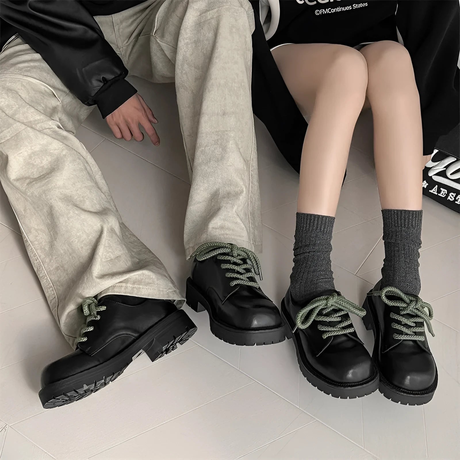 Big Head derby style platform shoes with rubber sole and microfiber upper, shown in casual style.