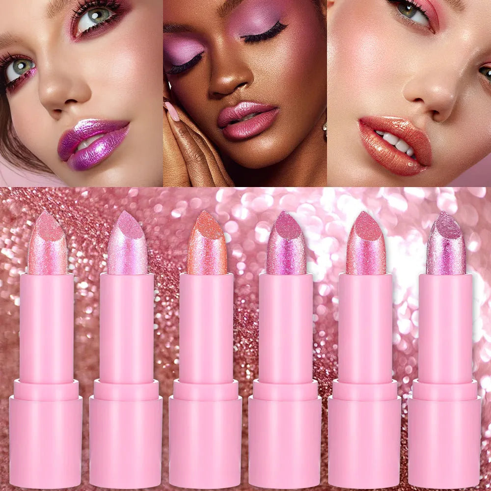 Sweetheart bow decorative diamond lipstick in Starlight Diamond series with six colour shade options