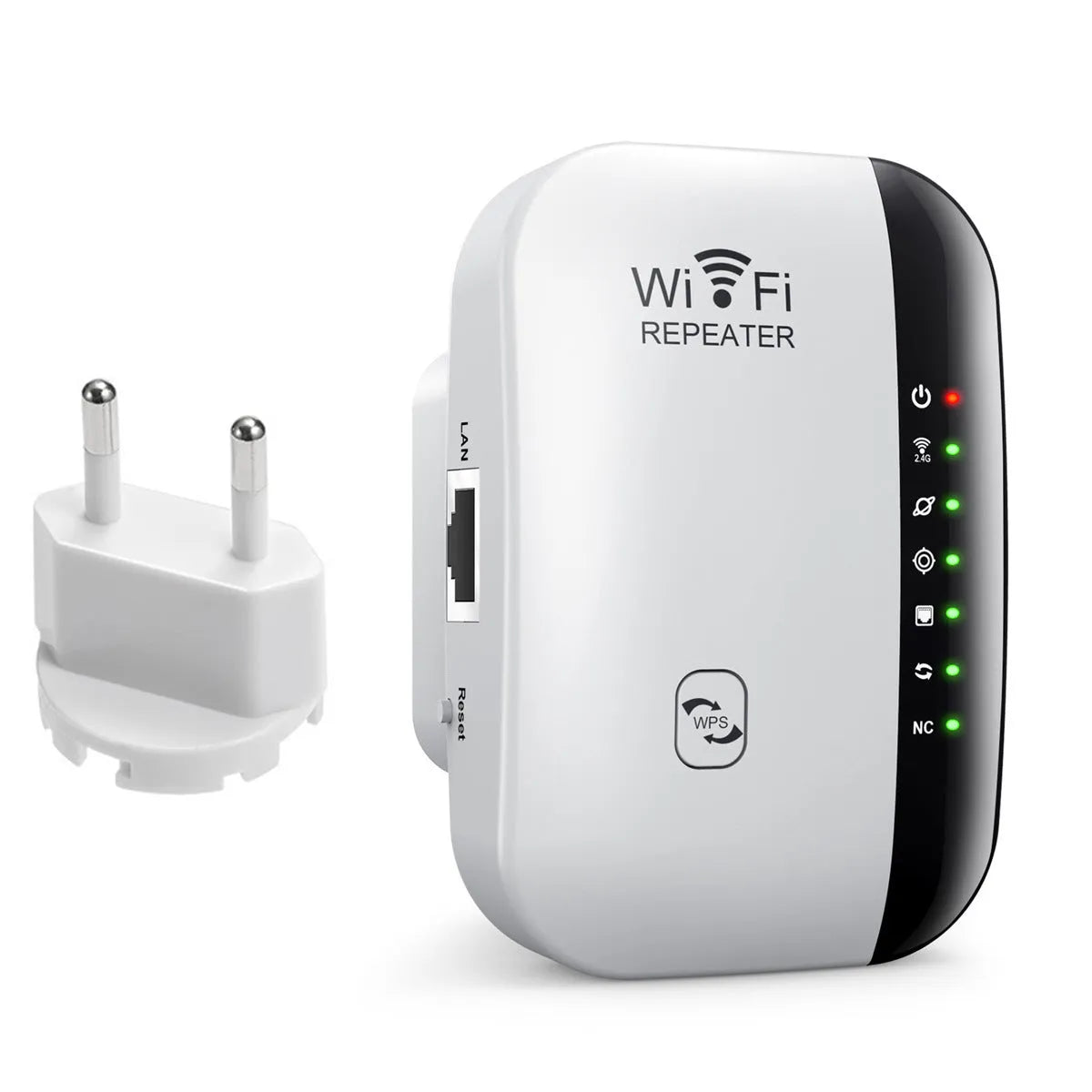 WiFi network extender with 10km range, WPS button, 2.4GHz, ABS body, black colour