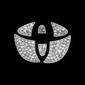 Zinc alloy diamond decorative sticker for Toyota car steering wheel.