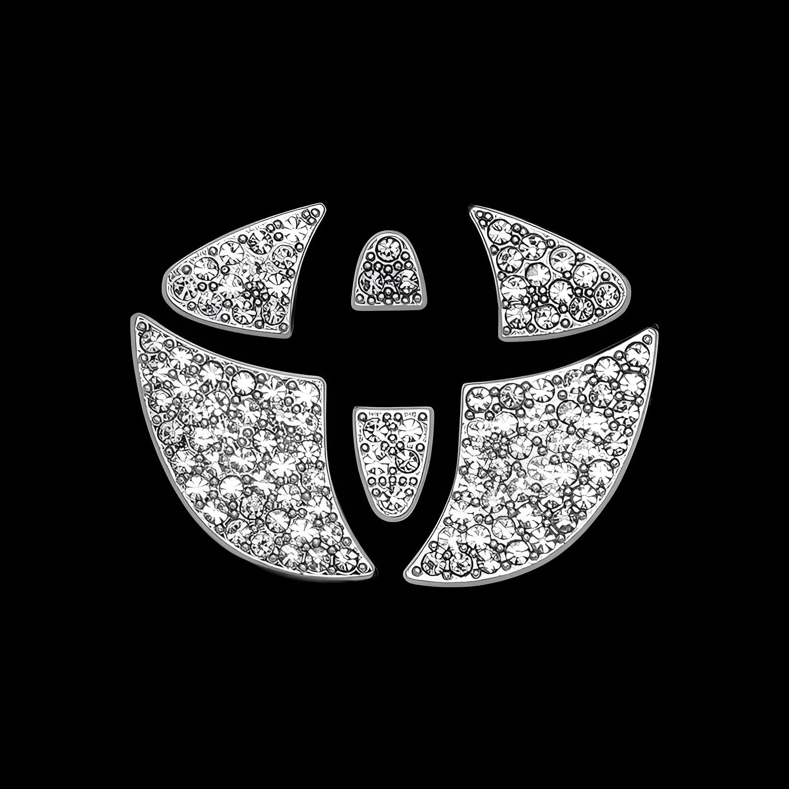 Zinc alloy diamond decorative sticker for Toyota car steering wheel.