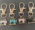 K gold colour enamel alloy pendant for DIY jewellery, shown in Pink, Black, White, or Green
