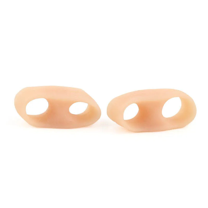 Little thumb valgus split toe separator double ring small toe straightener SEBS material skin colour white
