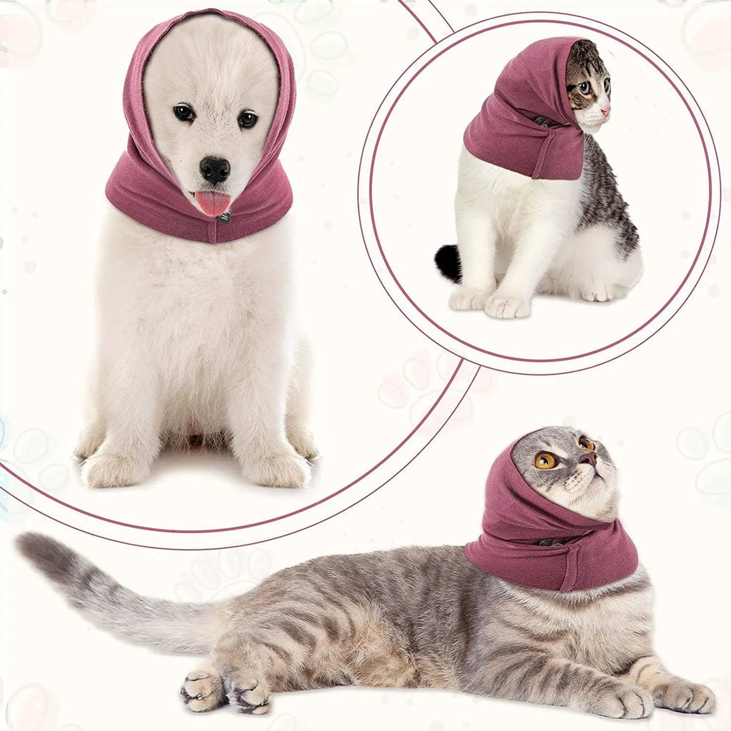 Cotton pet ear muffs in pink, black, purple for dogs and cats, three sizes S M L