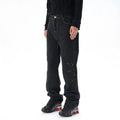 Contrast colour loose machete jeans men black denim wide leg trousers with zip fly