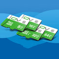 Class 10 high-speed memory card with 10 MB/s transfer rate in multiple capacities 8GB to 64GB