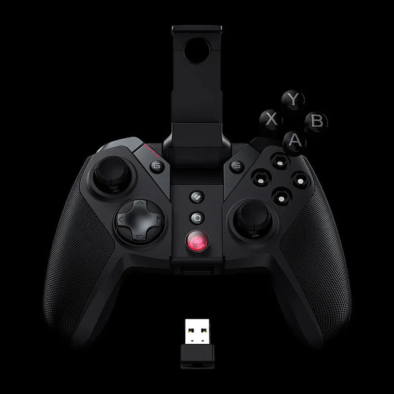 Black Gaishi wired video game controller with Type-C cable, analogue sticks, and face buttons on an ABS plastic body.