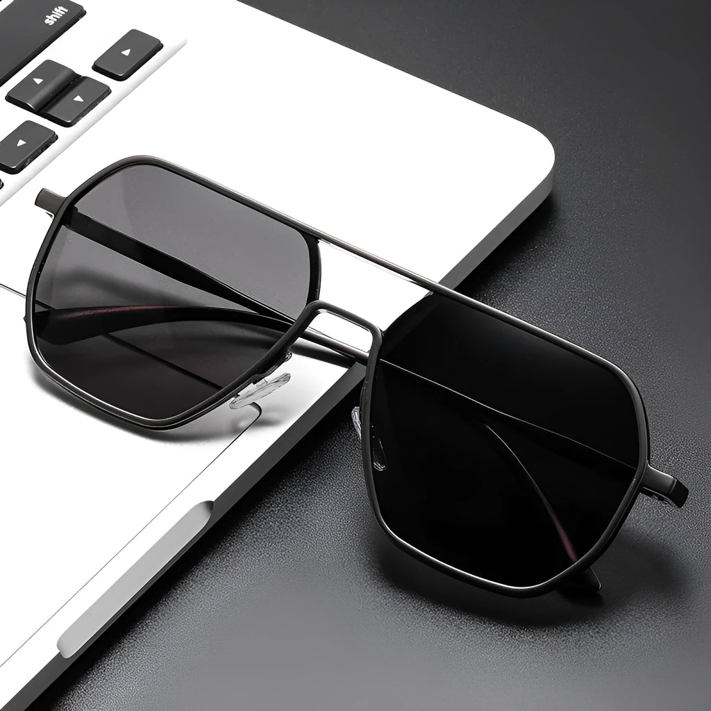 Men's irregular-shaped polarised sunglasses with multiple colour options for driving and outdoor use