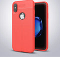 WeFor PU leather texture slim silicone case for OnePlus 6, 5, and 5T phones with screen protector