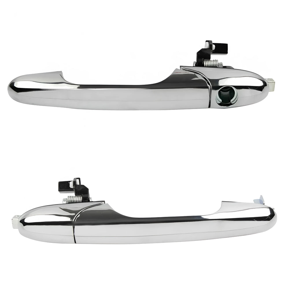 Black plastic Fiat 500 car door handle replacement part measuring 16.2 cm long
