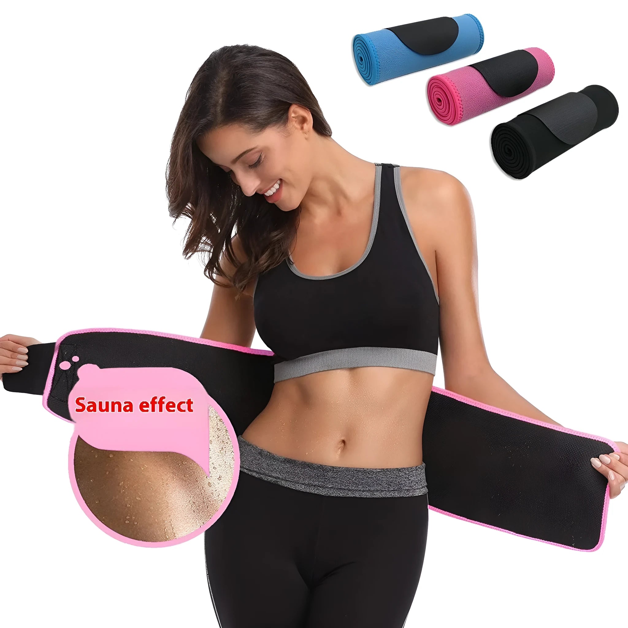 Neoprene hot lumbar support belt for fitness and running sports in black colour
