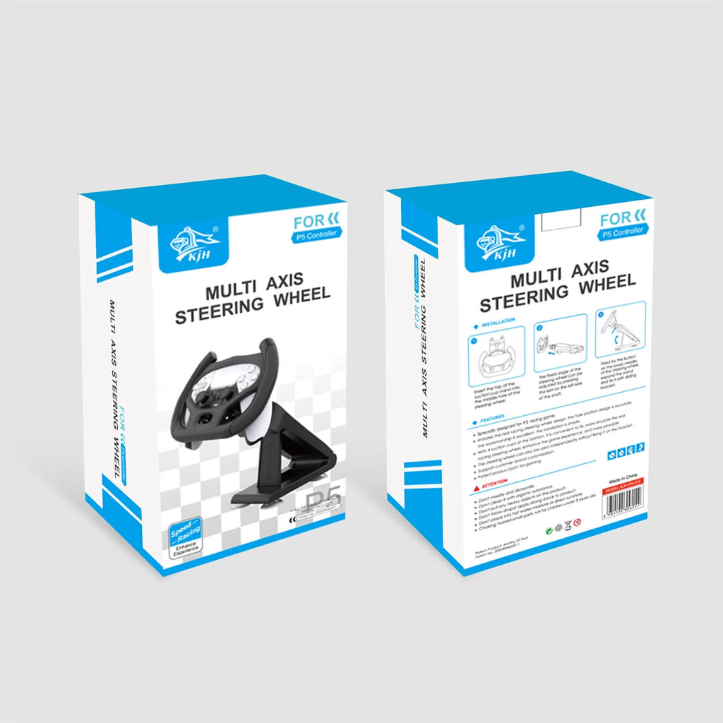Black ABS plastic gamepad steering wheel bracket with suction cup, holding a smartphone.
