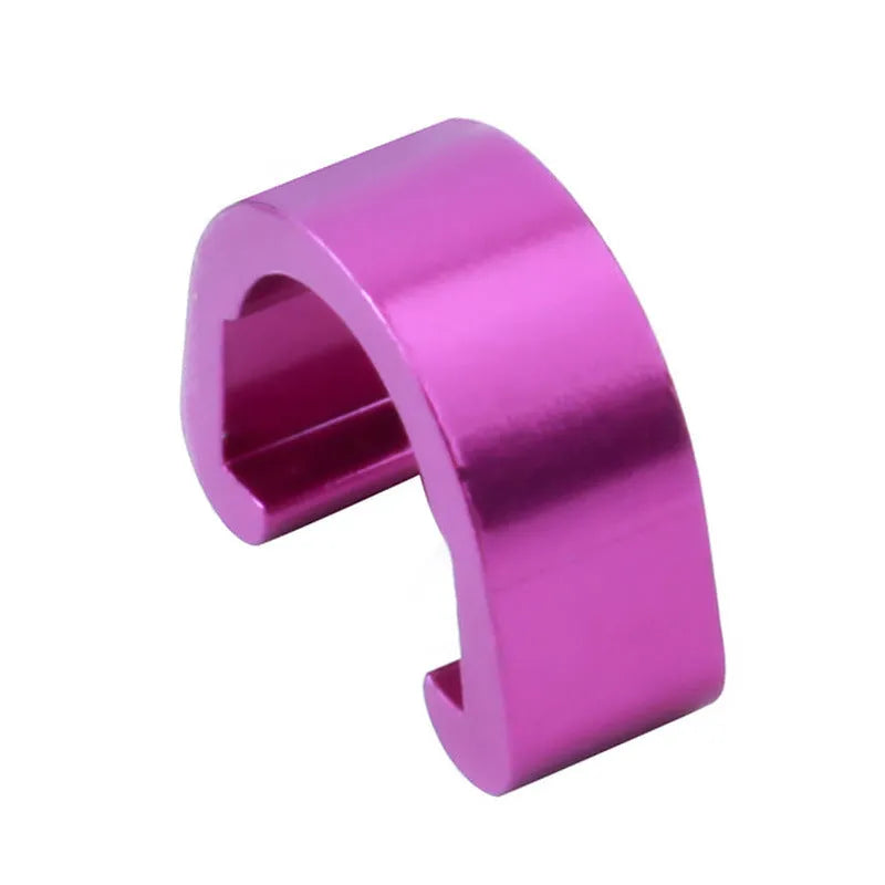 Aluminium alloy C buckle in assorted colours, showing dimensions of 10.2mm by 13mm.