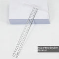 T-shaped plastic ruler 30cm length in transparent or orange yellow with measurement scales