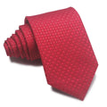 8cm wide red, black and blue striped polyester jacquard men's business tie.