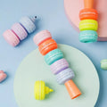 6 novelty cookie highlighter pens in macaron colours with fluorescent ink, detachable design, 178mm length