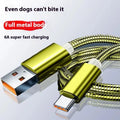 Stainless steel spring data cable cover in black or local gold, for Lightning Micro USB Type-C, 1m to 2m.