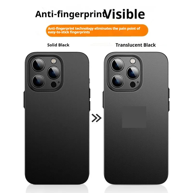 Frosted matte TPU phone case for iPhone, transparent back with drop resistance and heat dissipation