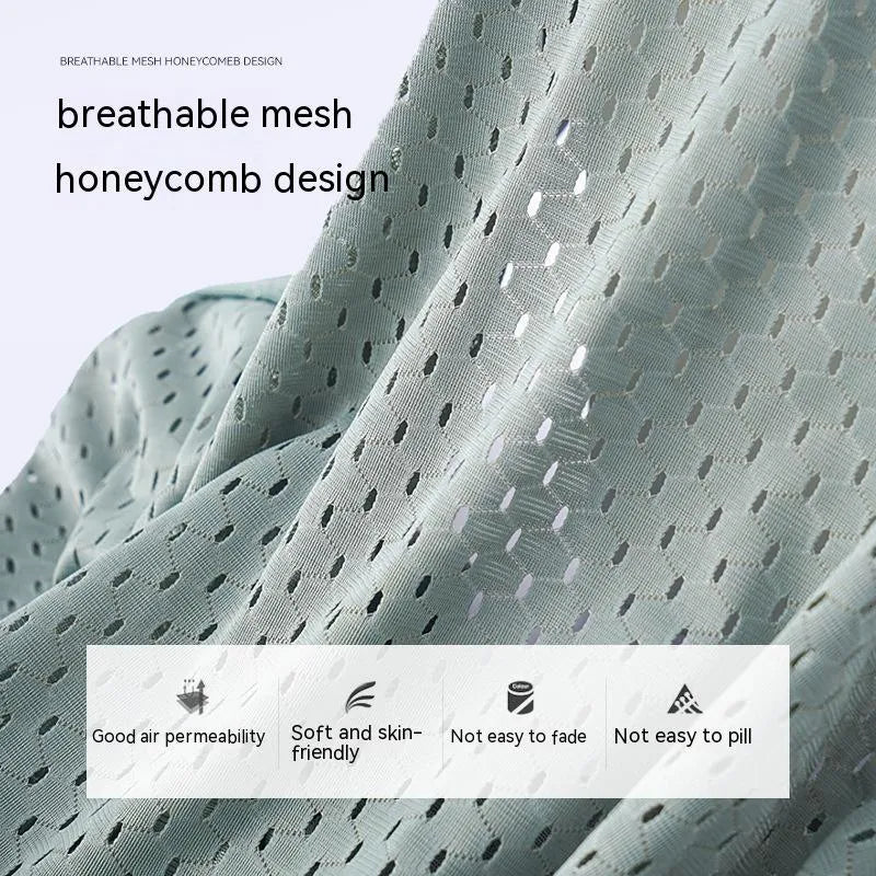 Ice silk mesh boxers for men, loose fit, breathable, black colour, sizes L to 4XL