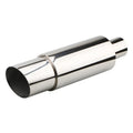 Stainless steel straight drum car exhaust pipe 365mm in silver finish for modification