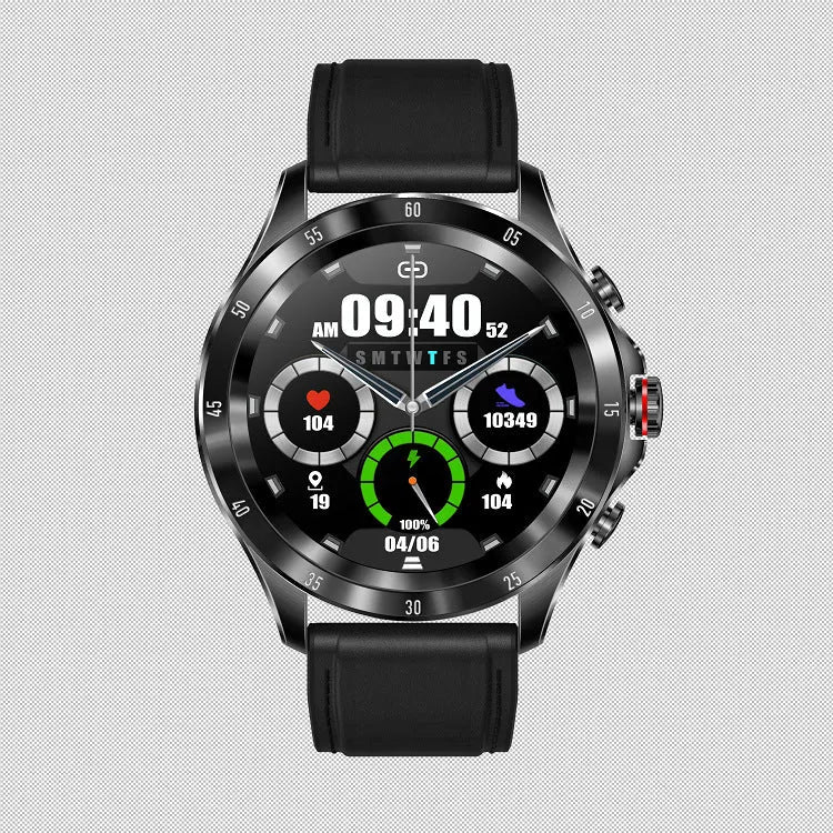 MAX7 smart watch with black silicone strap showing 1.32 inch screen and Bluetooth call interface