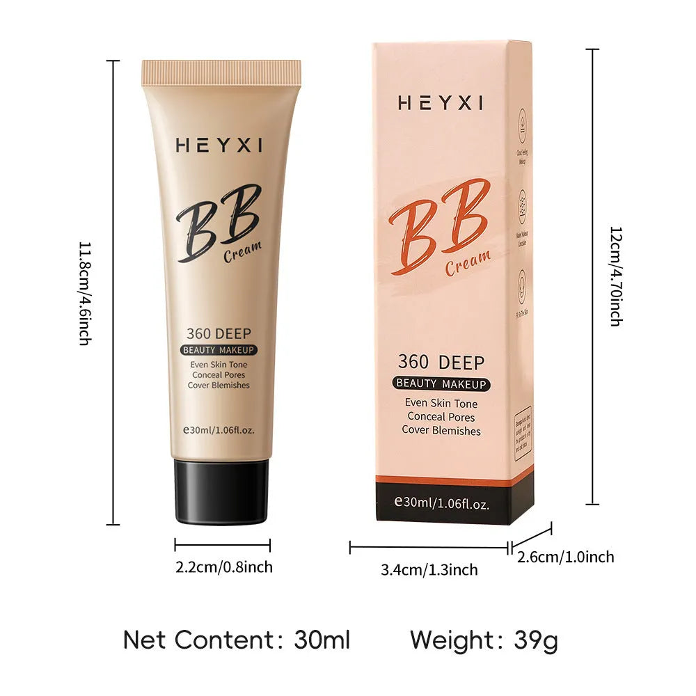 Waterproof sweatproof BB cream tube in four colour options for universal skin types