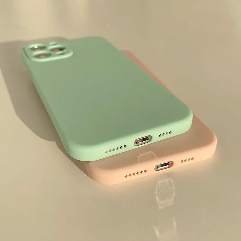 Frosted TPU phone case for iPhone 14 models shown in slate blue colour.