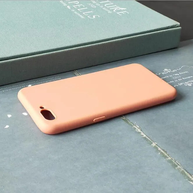 Matte frosted soft phone case for Apple iPhone, shown in multiple colour options.