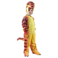 Children's dark green and orange Triceratops dinosaur fancy dress Halloween costume.