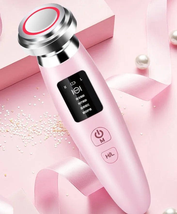 Pink skin rejuvenation instrument for facial cleansing and treatment