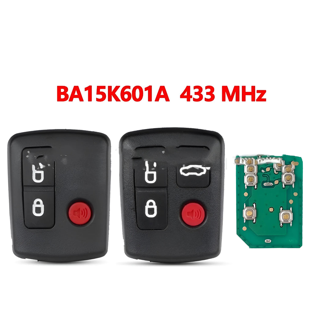 Ford car remote control key replacement shell made of black ABS plastic for 2+1 and 3+1 key fobs.