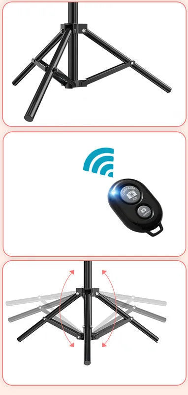 10-inch ring light for selfies on a 19cm metal bracket, for smartphones.