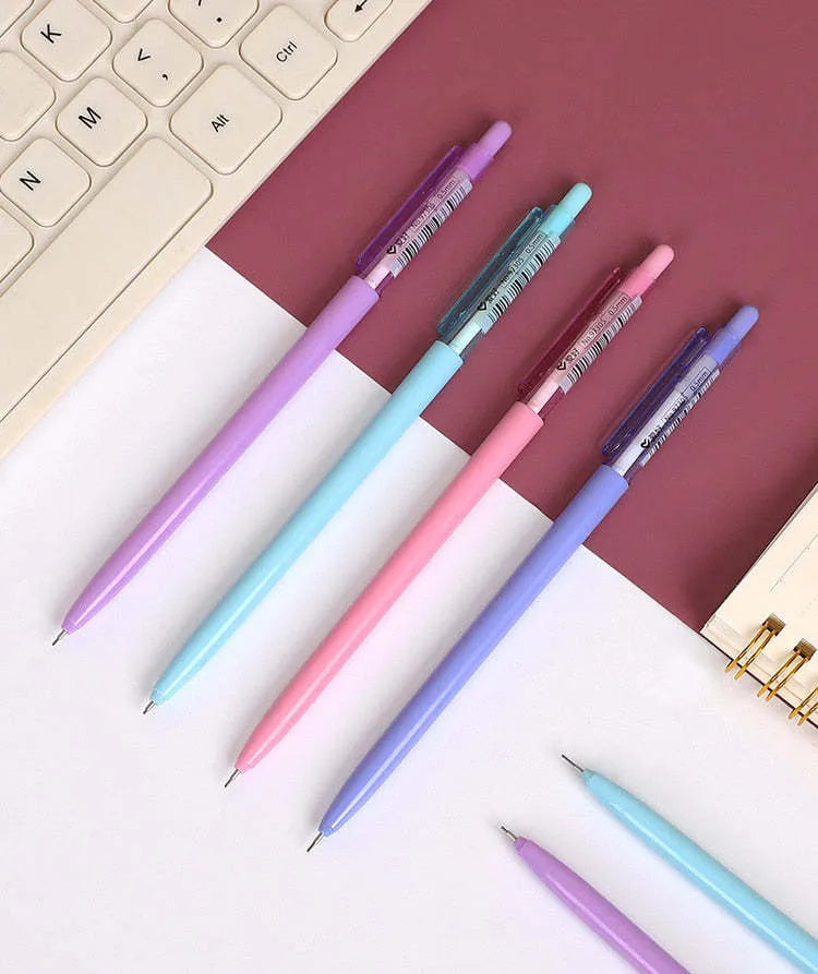 Macron Morandi mechanical pencil set, 8 plastic pencils, 0.5mm and 0.7mm lead, 153mm length, 4 colours