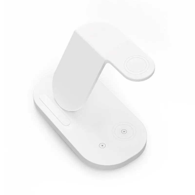 15W three-in-one wireless charger for mobile phones and watches in black and white options