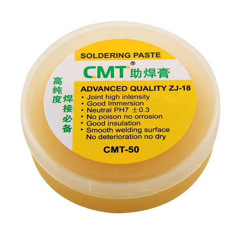 A block of rosin paste soldering flux, options for 50 gram or 85 gram sizes.