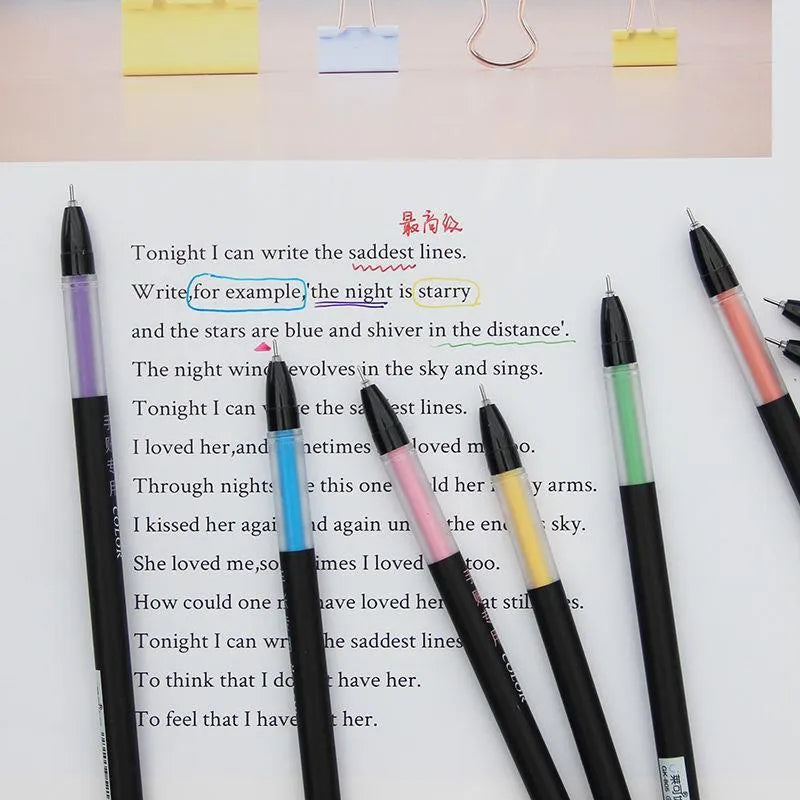 Candy colour gel pen set with plastic shell pens and matching refills in assorted colours